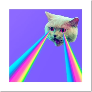 Vaporwave Cat - Aesthetic Funny Cat Posters and Art